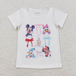 GT0570 baby girl clothes cartoon mouse girl summer tshirt