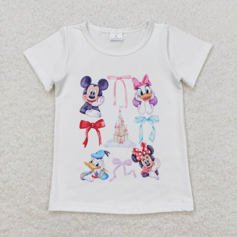 GT0570 baby girl clothes cartoon mouse girl summer tshirt