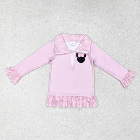 GT0602 toddler girl clothes pink mouse girl winter top shirt