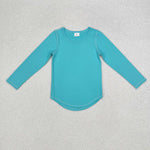 GT0644   toddler girl clothes solid color girl winter shirt top