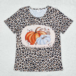 GT0689 adult clothes pumpkin leopard print adult women summer top