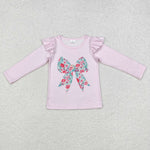 GT0699  toddler girl clothes bow girl winter top shirt