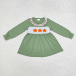 GT0711    toddler girl clothes embroidery pumpkin girl thanksgiving winter top shirt