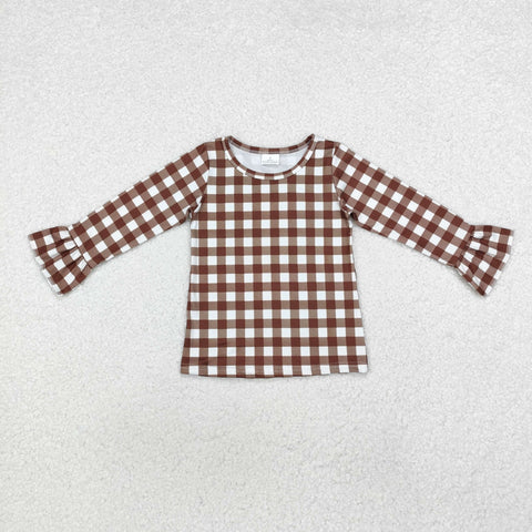 GT0738  toddler girl clothes gingham girl  winter top shirt