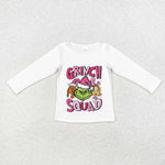 GT0757   toddler girl clothes cartoon girl christmas top shirt