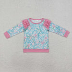 GT0763   toddler girl clothes floral girl winter top shirt