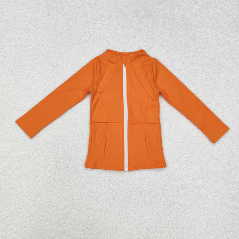 GT0825  toddler girl clothes orange girl winter top yoga clothes