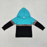 GT0846  toddler girl clothes leopard print girl winter hoodie top shirt