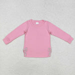 GT0872   toddler girl clothes embroidery bows girl winter top shirt