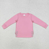 GT0872   toddler girl clothes embroidery bows girl winter top shirt