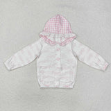 GT0873   toddler girl clothes pink bows girl winter hoodie top shirt