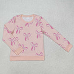 GT0878  adult clothes pink bows adult women winter top