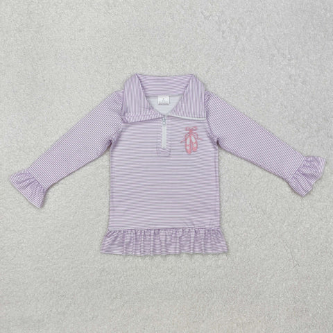 GT0887    toddler girl clothes embroidery ballet shoes girl winter pullover top