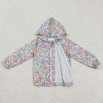 GT0914  toddler girl clothes floral girl winter top coat