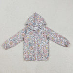 GT0914  toddler girl clothes floral girl winter top coat