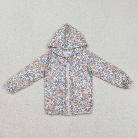 GT0914  toddler girl clothes floral girl winter top coat