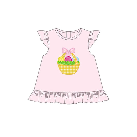 GT0944 pre-order  toddler girl clothes egg girl easter summer top shirt-2025.1.31