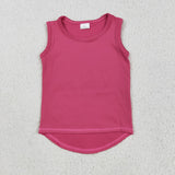 RTS toddler clothes matching clothing solid color top  kids summer yoga clothing