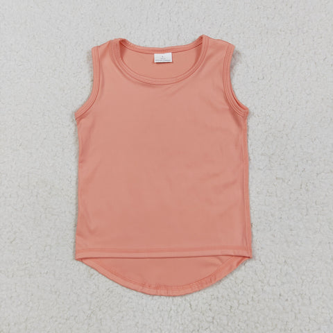 GT0984   toddler girl clothes orange girl summer top shirt yoga clothes