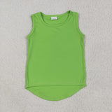 RTS toddler clothes matching clothing solid color top  kids summer yoga clothing