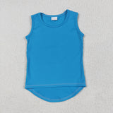 RTS toddler clothes matching clothing solid color top  kids summer yoga clothing
