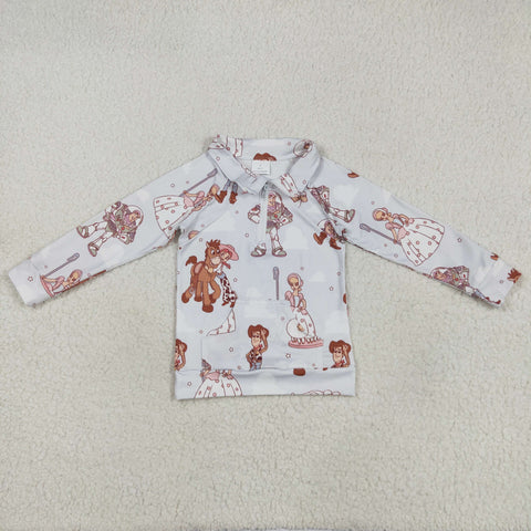 GT0989   toddler girl clothes cartoon girl  top pullover