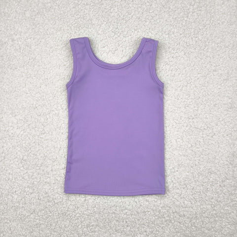 GT0990  toddler girl clothes purple girl summer top shirt yoga clothes