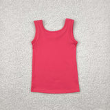 RTS girl clothes red yoga clothes colorful girl summer top tshirt