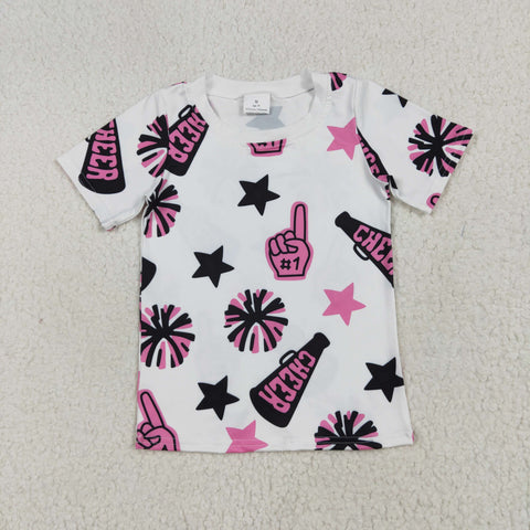 GT0994  toddler girl clothes cheer girl summer top shirt