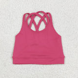 GT1010   toddler girl clothes pink girl summer top vest yoga clothes