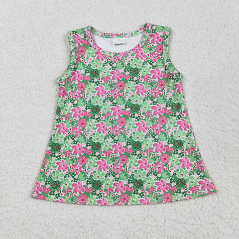 GT1015 toddler girl clothes floral girl summer top shirt yoga clothes