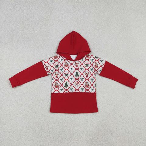 GT1042   toddler girl clothes santa girl winter christmas hoodie top