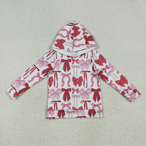 GT1059   toddler girl clothes bows girl winter hoodie top