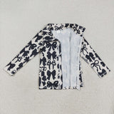 GT1084  toddler girl clothes black bows girl winter top yoga clothes