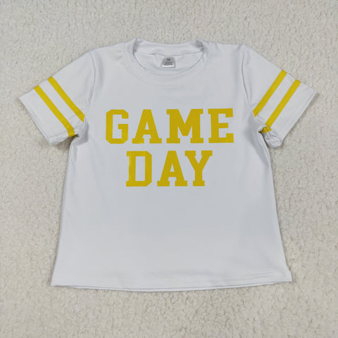 GT1115 toddler girl clothes vinyl game day girl summer top yoga clothes