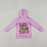 GT1142    toddler girl  clothes cartoon girl christmas top hoodie