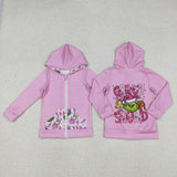 GT1142    toddler girl  clothes cartoon girl christmas top hoodie