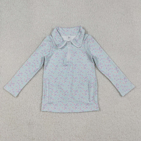 GT1182    toddler girl  clothes floral girl yoga winter top