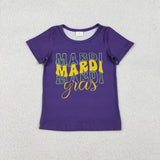 RTS toddler clothes matching clothing baby mardi gras print top girls summer t-shirt-2025.10.29