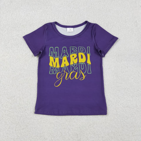GT1253  baby girl clothes girl mardi gras summer top