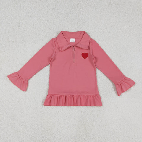 GT1271   baby girl clothes embroidery love girl valentine top