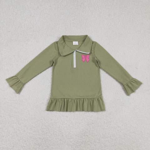 GT1272  baby girl clothes embroidery bows girl winter top