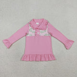 GT1402    toddler girl  clothes golf print girl winter top
