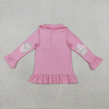 GT1402    toddler girl  clothes golf print girl winter top