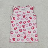 RTS toddler clothes matching clothing kiss print top baby girl valentine clothing-2025.12.23