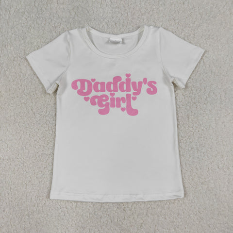 GT1566 baby girl clothes daddy’s girl print girl summer top