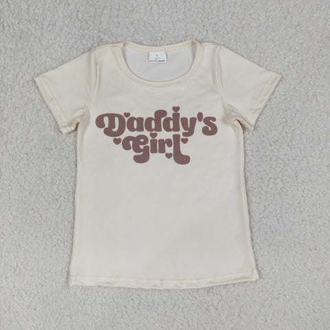 GT1567 baby girl clothes daddy’s girl print girl summer top