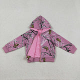 GT1591   baby girl clothes leaves print girl winter top