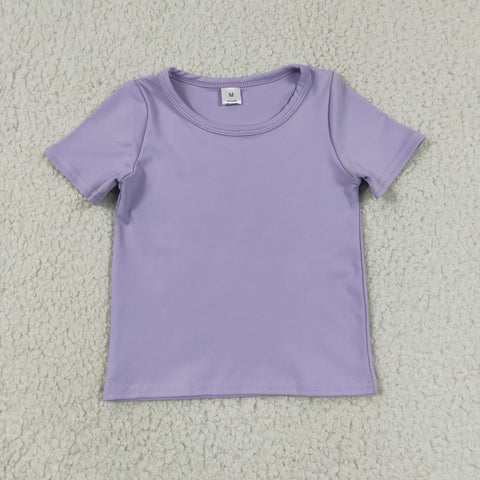 GT1628 baby girl clothes light purple print girl summer yoga top