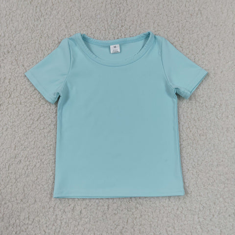 GT1631 baby girl clothes light blue print girl summer yoga top